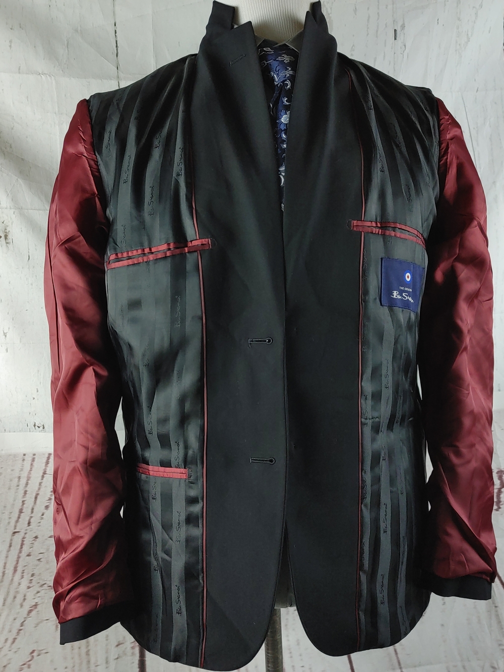 Ben Sherman Black Slim Fit Suit Jacket Size 38R - Picture 11 of 14